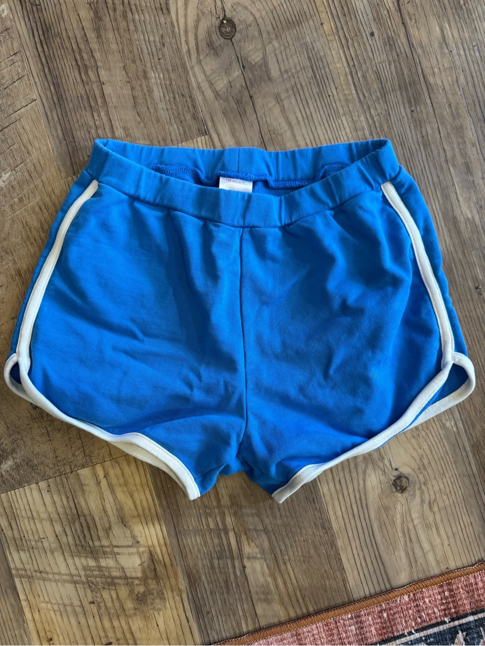 Hanna Andersson Bright Blue Kids' Athletic Shorts with White Trim
